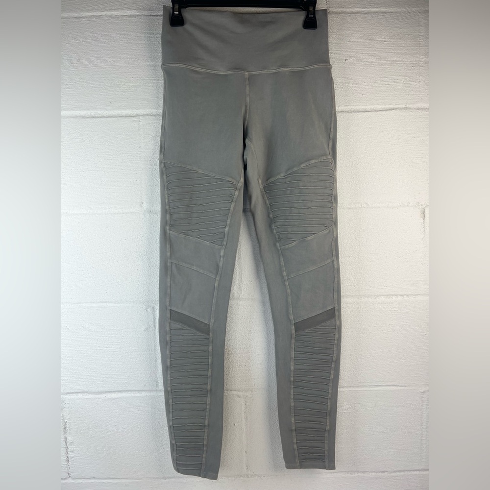 Alo Yoga Gray Moto Leggings, Large